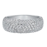 Artcarved Bridal Mounted with Side Stones Contemporary Diamond Anniversary Band 14K White Gold