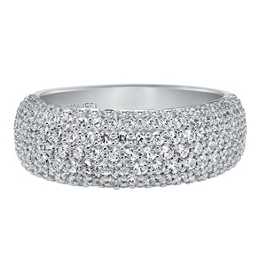 Artcarved Bridal Mounted with Side Stones Contemporary Diamond Anniversary Band 14K White Gold