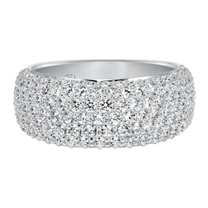 Artcarved Bridal Mounted with Side Stones Contemporary Diamond Anniversary Band 14K White Gold
