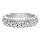 Artcarved Bridal Mounted with Side Stones Contemporary Fashion Diamond Anniversary Band 14K White Gold
