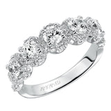 Artcarved Bridal Mounted with Side Stones Contemporary Fashion Diamond Anniversary Band 14K White Gold