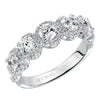 Artcarved Bridal Mounted with Side Stones Contemporary Fashion Diamond Anniversary Band 14K White Gold