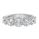 Artcarved Bridal Mounted with Side Stones Contemporary Fashion Diamond Anniversary Band 14K White Gold