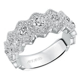 Artcarved Bridal Mounted with Side Stones Vintage Fashion Diamond Anniversary Band 14K White Gold