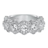Artcarved Bridal Mounted with Side Stones Vintage Fashion Diamond Anniversary Band 14K White Gold
