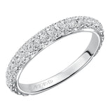 Artcarved Bridal Mounted with Side Stones Diamond Anniversary Band 14K White Gold