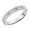 Artcarved Bridal Mounted with Side Stones Vintage Fashion Diamond Anniversary Band 14K White Gold