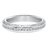 Artcarved Bridal Mounted with Side Stones Vintage Fashion Diamond Anniversary Band 14K White Gold