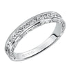 Artcarved Bridal Mounted with Side Stones Vintage Fashion Diamond Anniversary Band 14K White Gold