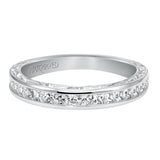 Artcarved Bridal Mounted with Side Stones Vintage Fashion Diamond Anniversary Band 14K White Gold