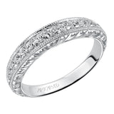 Artcarved Bridal Mounted with Side Stones Vintage Fashion Diamond Anniversary Band 14K White Gold