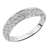 Artcarved Bridal Mounted with Side Stones Vintage Fashion Diamond Anniversary Band 14K White Gold