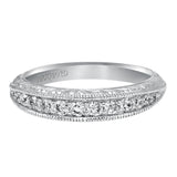 Artcarved Bridal Mounted with Side Stones Vintage Fashion Diamond Anniversary Band 14K White Gold