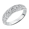 Artcarved Bridal Mounted with Side Stones Vintage Diamond Anniversary Band 14K White Gold