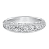 Artcarved Bridal Mounted with Side Stones Vintage Diamond Anniversary Band 14K White Gold