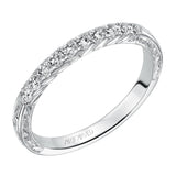 Artcarved Bridal Mounted with Side Stones Vintage Fashion Diamond Anniversary Band 14K White Gold