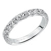 Artcarved Bridal Mounted with Side Stones Vintage Fashion Diamond Anniversary Band 14K White Gold