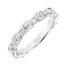 Artcarved Bridal Mounted with Side Stones Vintage Fashion Diamond Anniversary Band 14K White Gold