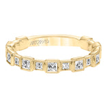 Artcarved Bridal Mounted with Side Stones Vintage Fashion Diamond Anniversary Band 14K Yellow Gold