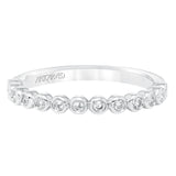Artcarved Bridal Mounted with Side Stones Contemporary Diamond Anniversary Band 14K White Gold