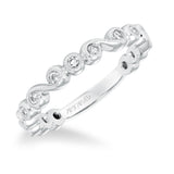 Artcarved Bridal Mounted with Side Stones Contemporary Fashion Diamond Anniversary Band 14K White Gold