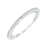 Artcarved Bridal Mounted with Side Stones Vintage Stackable Fashion Diamond Anniversary Band 14K White Gold