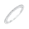 Artcarved Bridal Mounted with Side Stones Vintage Stackable Fashion Diamond Anniversary Band 14K White Gold