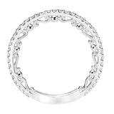 Artcarved Bridal Mounted with Side Stones Vintage Stackable Fashion Diamond Anniversary Band 14K White Gold