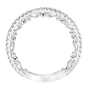 Artcarved Bridal Mounted with Side Stones Vintage Stackable Fashion Diamond Anniversary Band 14K White Gold