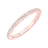 Artcarved Bridal Mounted with Side Stones Contemporary Stackable Fashion Anniversary Band 14K Rose Gold