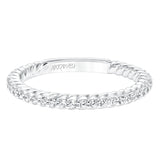 Artcarved Bridal Mounted with Side Stones Contemporary Stackable Fashion Anniversary Band 14K White Gold