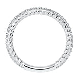 Artcarved Bridal Mounted with Side Stones Contemporary Stackable Fashion Anniversary Band 14K White Gold