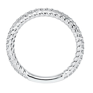 Artcarved Bridal Mounted with Side Stones Contemporary Stackable Fashion Anniversary Band 14K White Gold