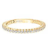 Artcarved Bridal Mounted with Side Stones Contemporary Stackable Fashion Anniversary Band 14K Yellow Gold