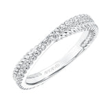 Artcarved Bridal Mounted with Side Stones Contemporary Stackable Fashion Anniversary Band 14K White Gold