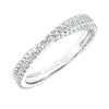 Artcarved Bridal Mounted with Side Stones Contemporary Stackable Fashion Anniversary Band 14K White Gold