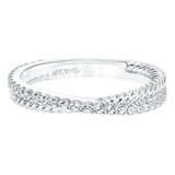 Artcarved Bridal Mounted with Side Stones Contemporary Stackable Fashion Anniversary Band 14K White Gold