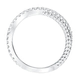 Artcarved Bridal Mounted with Side Stones Contemporary Stackable Fashion Anniversary Band 14K White Gold