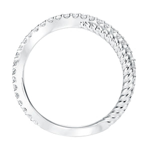 Artcarved Bridal Mounted with Side Stones Contemporary Stackable Fashion Anniversary Band 14K White Gold