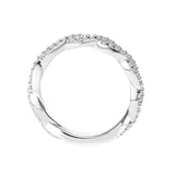Artcarved Bridal Mounted with Side Stones Fashion Diamond Anniversary Band 14K White Gold