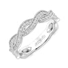 Artcarved Bridal Mounted with Side Stones Fashion Diamond Anniversary Band 14K White Gold