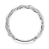 Artcarved Bridal Mounted with Side Stones Fashion Diamond Anniversary Band 14K White Gold
