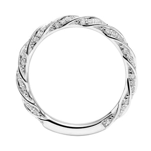 Artcarved Bridal Mounted with Side Stones Fashion Diamond Anniversary Band 14K White Gold