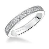 Artcarved Bridal Mounted with Side Stones Contemporary Eternity Diamond Anniversary Band 14K White Gold