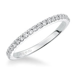 Artcarved Bridal Mounted with Side Stones Contemporary Stackable Diamond Anniversary Band 18K White Gold
