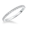 Artcarved Bridal Mounted with Side Stones Contemporary Stackable Diamond Anniversary Band 18K White Gold