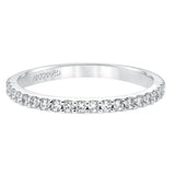 Artcarved Bridal Mounted with Side Stones Contemporary Stackable Diamond Anniversary Band 18K White Gold