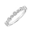 Artcarved Bridal Mounted with Side Stones Fashion Diamond Anniversary Band 14K White Gold