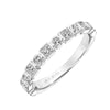 Artcarved Bridal Mounted with Side Stones Fashion Diamond Anniversary Band 14K White Gold