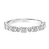 Artcarved Bridal Mounted with Side Stones Fashion Diamond Anniversary Band 14K White Gold